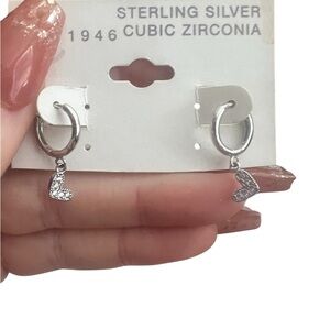 Cato Silver Heart Charm Earrings
